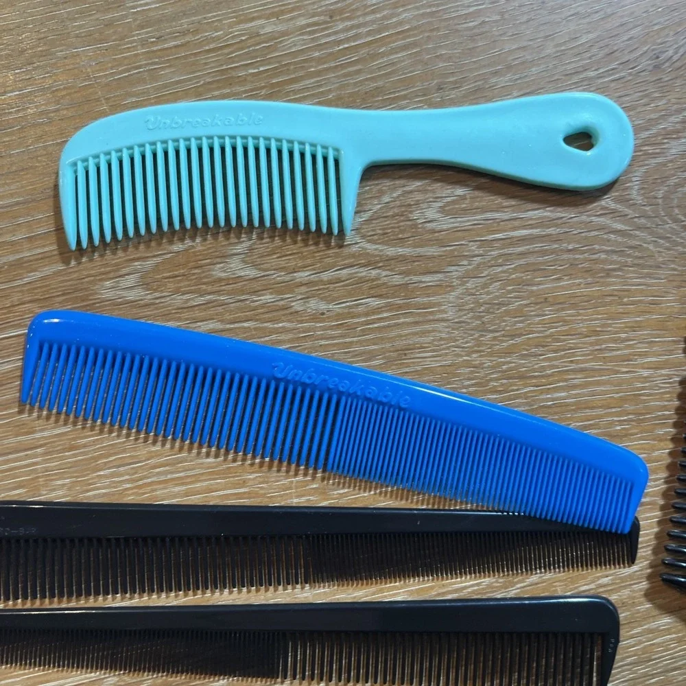 Lot of 10 Vintage Combs Hair Care‎ Unbreakable USA Goody